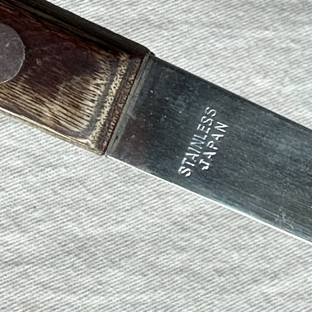 Vintage Unbranded Slotted Spoon Stainless-riveted Wood Handle & Ladle‎ Japan